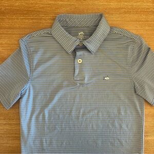 Southern Tide Light Blue Striped Polo